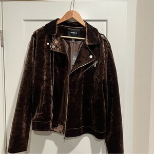 Crushed Velvet Moto Jacket